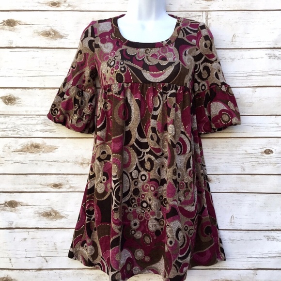 Amy Byer Empire Waist Bell Sleeve Dress Tunic Top - Picture 3 of 8